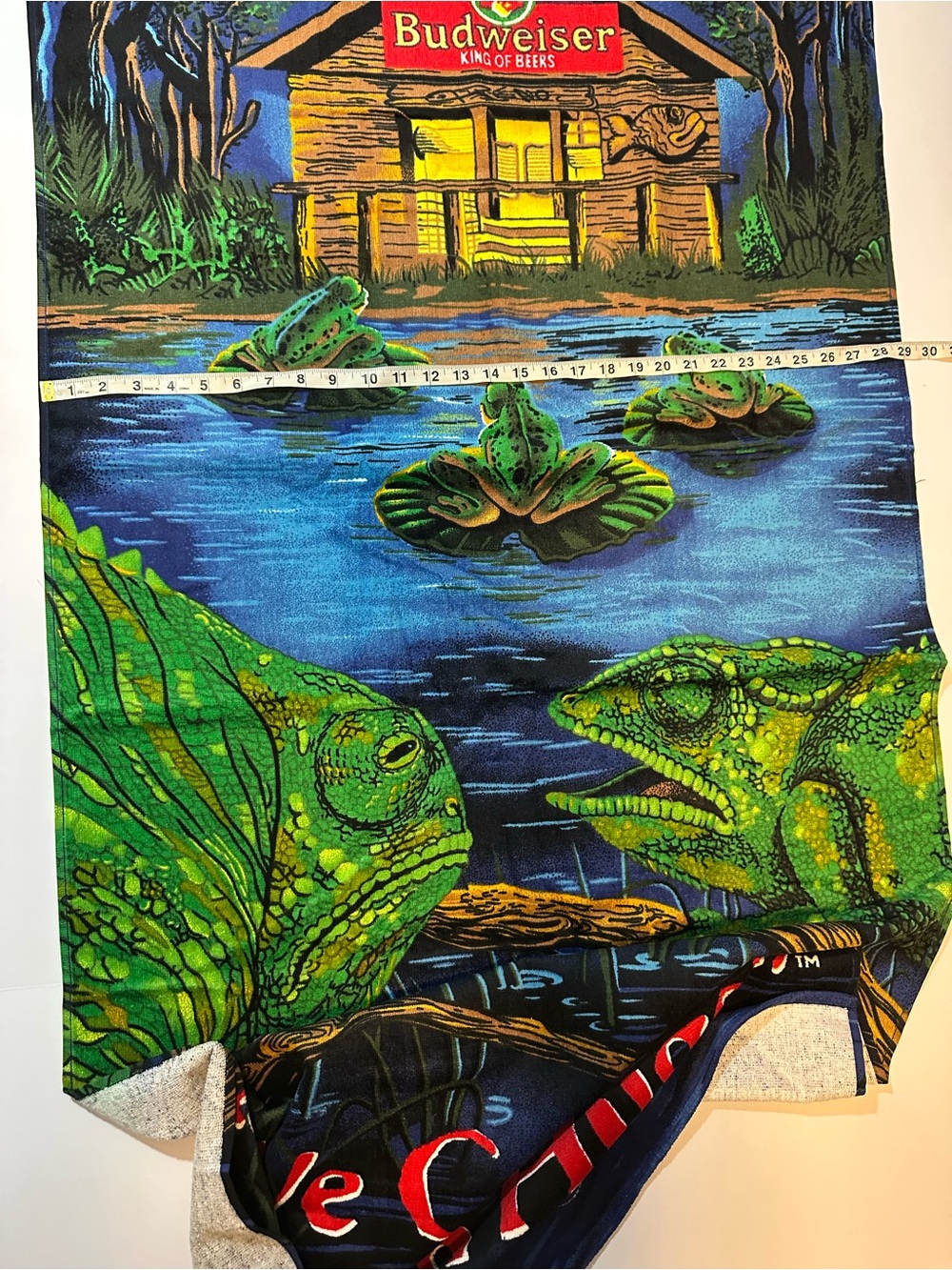 Vtg 1998 Budweiser Lizards “We Could Have Been Huge” Beach Towel - Picture 3 of 3